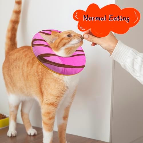Seyezo Cat Cone Collar Soft, Adjustable Cat Recovery Cone, Pink, Small - Image 4