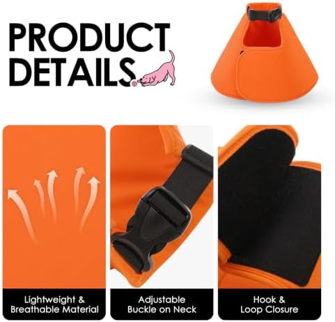 AOFITEE Soft Cone for Large Dogs, Adjustable Dog Cones to Stop Licking - Image 2