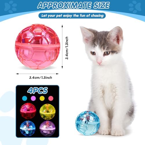 Frienda 4 Pcs Light up Cat Ball LED Motion Ghost Hunting Cat Ball, Bright - Image 2