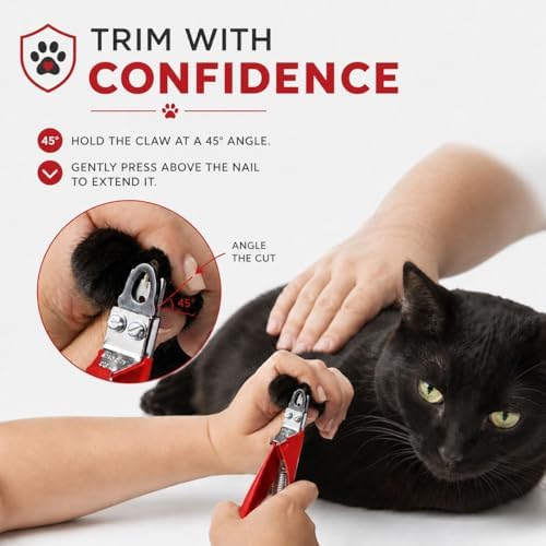 Resco Cat Nail Clippers, Guillotine Cat Claw Trimmer with Comfort Grips, Deluxe Red - Image 5