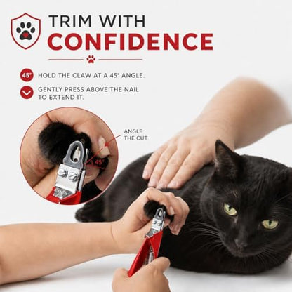 Resco Cat Nail Clippers, Guillotine Cat Claw Trimmer with Comfort Grips, Deluxe Red - Image 5