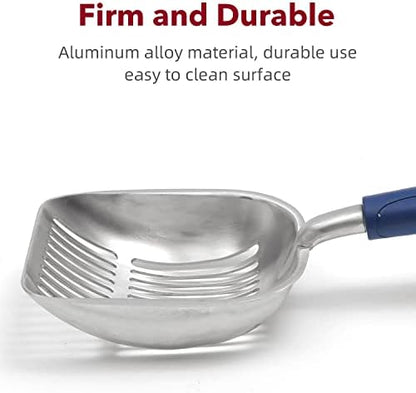 Cat Litter Scoop, Kitty Metal Scooper, Aluminum Alloy Sifter, Kitten Pooper Lifter, Deep Shovel, Long Handle, Poop Sifting, Durable, Heavy Duty, for Litter Box - Image 5
