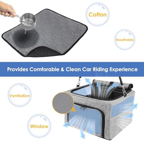 SlowTon Dog Car Seat - with Reinforced Metal Frame for Pets up to 15lbs - Image 4
