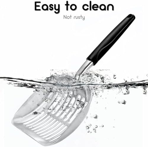 Cat Litter Scoop - Sturdy Mesh Scooper,Long Handle Cat Scooper,Aluminum Alloy Sifter Metal Scoop,Poop Sifting,Mesh shovel,Suitable for Cat Litter Box,Christmas GiftSuitable for Cat Litter Box - Image 5