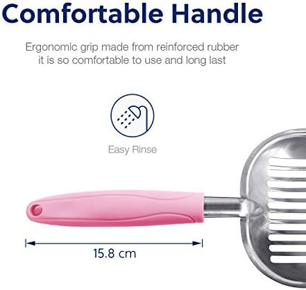 WePet Cat Litter Scoop, Aluminum Alloy Sifter, Kitty Metal Scooper, Deep Shovel, Long Handle, Poop Sifting, Kitten Pooper Lifter, Durable, Heavy Duty, for Litter Box - Image 3