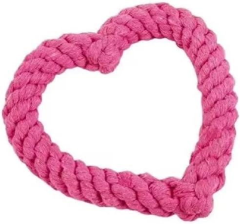 Pink Cute Dog/Cat Chew Toys, Dog Toys for Chewers, Heavy Duty Dental Dog Rope Toy for Dogs, Creative Love Heart Shaped Interactive,Puppy,Girl Puppy