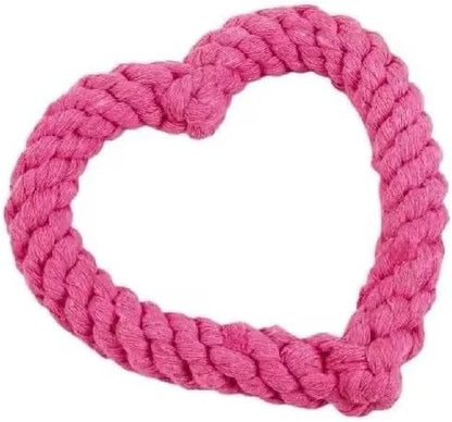 Pink Cute Dog/Cat Chew Toys, Dog Toys for Chewers, Heavy Duty Dental Dog Rope Toy for Dogs, Creative Love Heart Shaped Interactive,Puppy,Girl Puppy