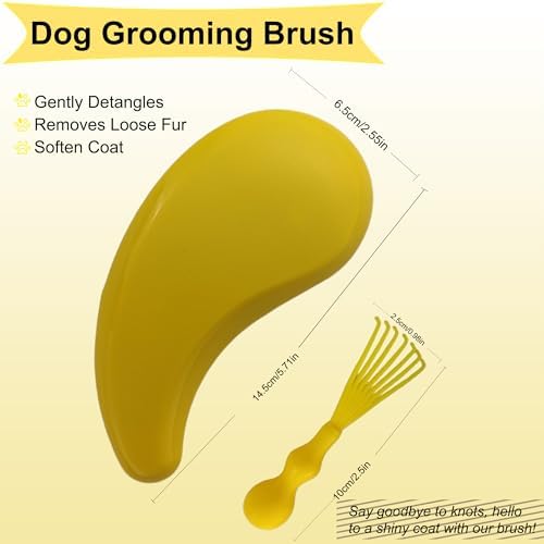Puppy Brush for Small Dogs - Soft Dog Brush （Yellow） - Image 2
