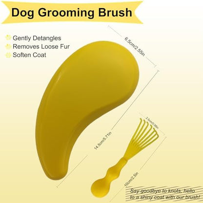 Puppy Brush for Small Dogs - Soft Dog Brush （Yellow） - Image 2