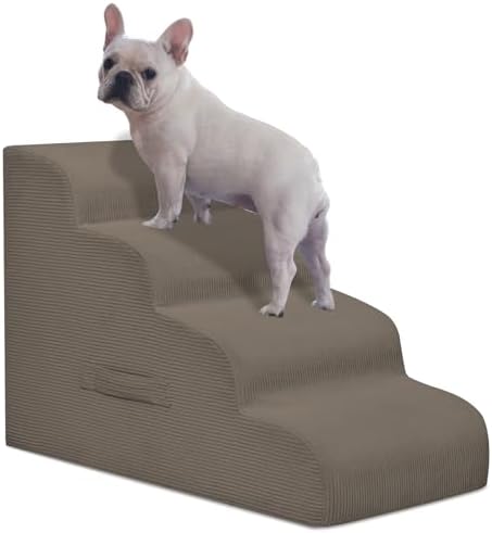 Mesa Lemon 4 Step Dog Stairs Pet Ramp for High Beds, Sofas and Cars by MesaLemon