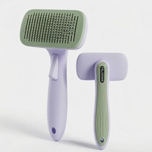 Self Cleaning Slicker Brush for Dogs & Cats, Deshedding Dog Brush by Unknown