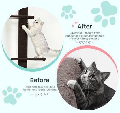 Max & Marlow 95-108" Floor to Ceiling Cat Tree for Indoor Cats, Brown - Image 3