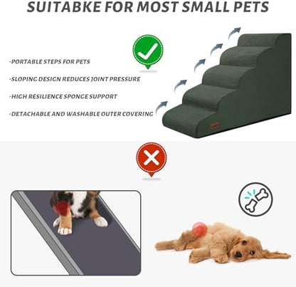 Aodisman Dog Stairs for High Bed,5-Step Pet Ramp for Small Dogs and Cats - Image 7