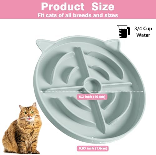 MateeyLife 2 Pcs Silicone Slow Feeder Cat Bowl, Puzzle Feeder Cat Food Dish, Non-Slip Silicone Bowl for Cats, Suitable for Dry and Wet Foods, Kitty Bowls to Slow Down Eating, Prevent Overeating - Image 5
