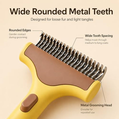 Undercoat Rake for Dogs & Cats, Self-Cleaning Deshedding Grooming Tool - Image 4