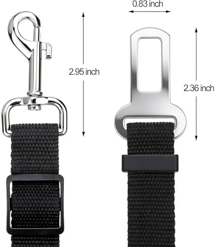 Elisel 2 Packs Adjustable Length Pet Dog Cat car seat Belt Pet seat Belt Pet Accessories for Dogs Cats and Pets (Blue Black) - Image 2