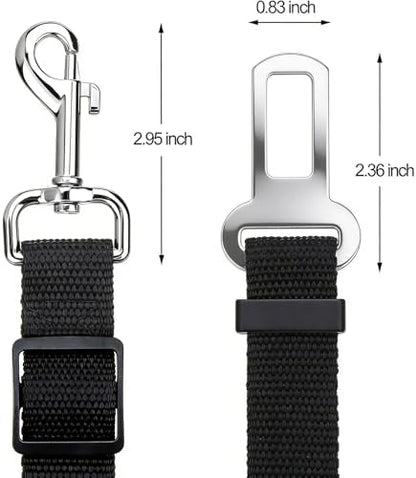 Elisel 2 Packs Adjustable Length Pet Dog Cat car seat Belt Pet seat Belt Pet Accessories for Dogs Cats and Pets (Blue Black) - Image 2