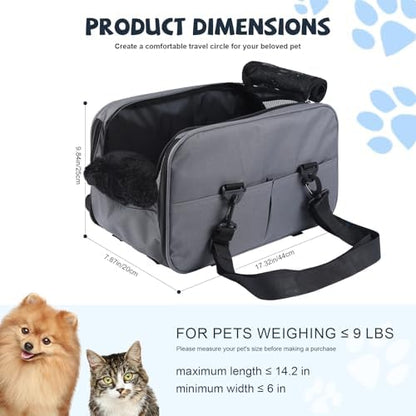 Center Console Dog Car Seat for Small Dogs,Dog Booster Car Seat with Safety Belt and Pockets,Portable Pet Armrest for Puppy Cat Under 13 lbs (Grey) - Image 2