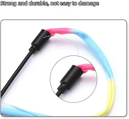 Rainbow Interactive Cat Wand – Colorful Feather & Ribbon Teaser for Indoor Play & Bonding (3 Pack)