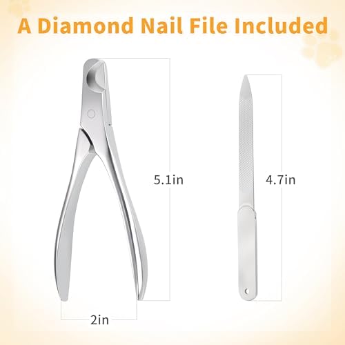Dog Nail Clippers - All Steel Material, Dog Nnail Trimmers with Built-in Spring, Cat Nail Clipper for All Dogs Cats, Professional Pet Nail Clippers with Free Nail File - Image 5