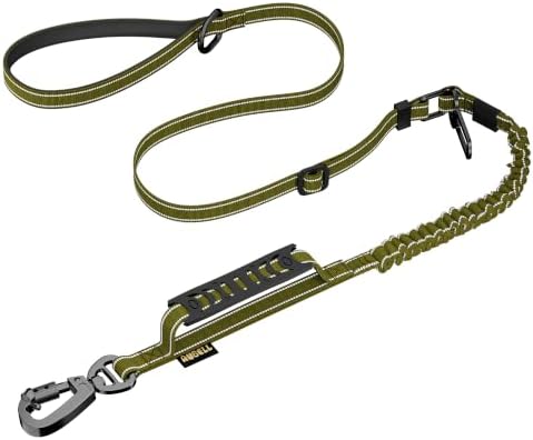 AUBELL Tactical Dog Leash Heavy Duty,4-6ft No Pull Bungee Leash,Green by AUBELL