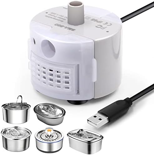Cat Water Fountain Pump for 3.2L/108oz Stainless Steel Cat Water Fountain and 67oz/2L Stainless Steel Cat Fountain, Petilog Pet Fountain Pump, Ultra Quiet Cat Fountain Pump by Petilog