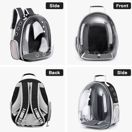Pet Backpack Carrier with Harness Backpack with Bubble Clear Front for Cats, Small Dogs, Bunnies etc with Harness Included, Pet Carrier for Traveling, Walking, Hiking and Outdoor Activities - Image 5