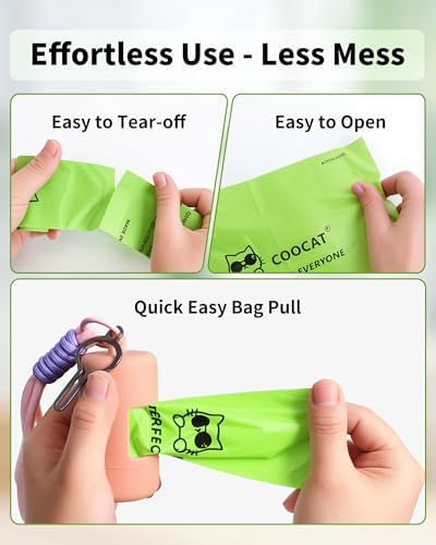 Dog Poop Bags with Dispenser & Holder, Guaranteed Leak Proof, Unscented Extra Thick Heavy Duty Tear-resistant 18-Micron Waste Bag Refill Rolls (Pink (105-Bags, 1-Dispenser)) - Image 4