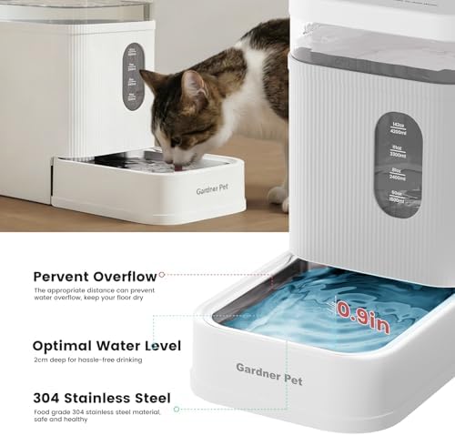 1.7 Gallon Automatic Dog Water Dispenser with Stainless Steel Bowl - Image 3
