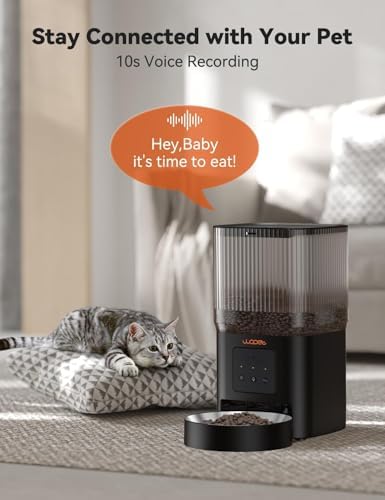 WOPET Automatic Cat Feeder, 5G&2.4G Smart WiFi Pet Feeder with App Control, 4L Capacity, 1–10 Meals per Day, Slow Feeding Mode, 10s Voice Recorder, Timed Cat Food Dispenser for Cats & Small Dogs - Image 4