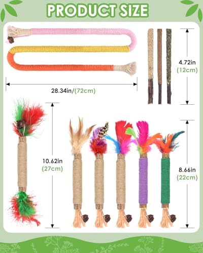TINDTOP Cat Chew Toys, Silvervine Chew Sticks with 2 Pack Chew Ropes - Image 4