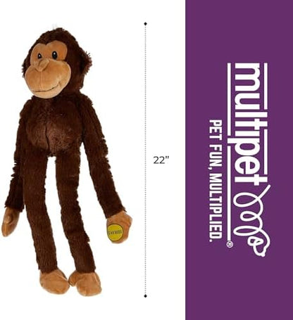 Multipet Swingin' Safari Monkey Dog Plush Toy - Squeaky Dog Toy for All Dogs - Extra Soft Plush Dog Toy - Stuffed Animal Dog Toy for Cuddling & Playing - Cute Dog Pet Toy (27”, Brown, 5 Squeakers) - Image 4