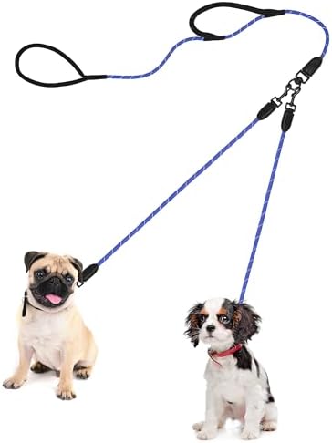 PetBonus Rope Double Dog Leash, No Tangle Dual Leash for Walking Two Dogs by Petbonus