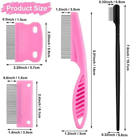 Boao 5 Pcs Dog Eye Comb Tear Stain Remover Grooming, Pink, Black - Image 2