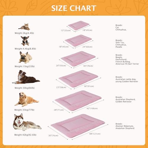Reversible Dog Bed Mat with Plush and Corn Velvet,Soft Warm Pet Cushion, Dual Purpose Washable Sleeping Mattress Bed for Small Medium Large Dog and Cat XB004 (36"x23", Pink) - Image 3