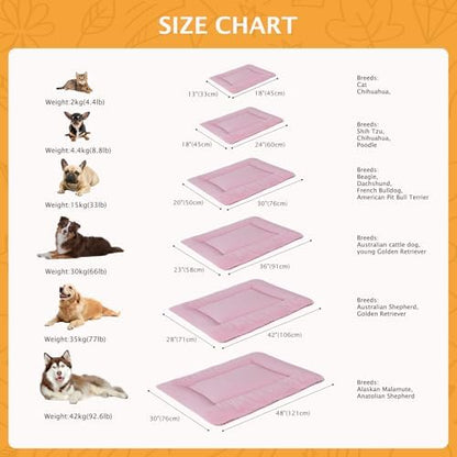 Reversible Dog Bed Mat with Plush and Corn Velvet,Soft Warm Pet Cushion, Dual Purpose Washable Sleeping Mattress Bed for Small Medium Large Dog and Cat XB004 (36"x23", Pink) - Image 3