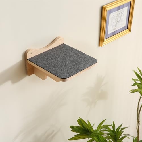 SHENGOCASE 9.8" x 9.8" Solid Wood Wall Mounted Large Cat Steps, Furniture, Shelves, Stairs, Perch - Image 5
