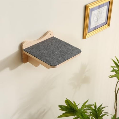 SHENGOCASE 9.8" x 9.8" Solid Wood Wall Mounted Large Cat Steps, Furniture, Shelves, Stairs, Perch - Image 5
