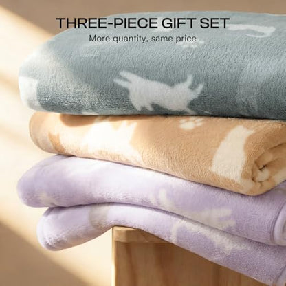 Luciphia Dog Blanket 3 Pack, Soft Cozy Fleece Throw for Puppy Cat,41"x31" - Image 5