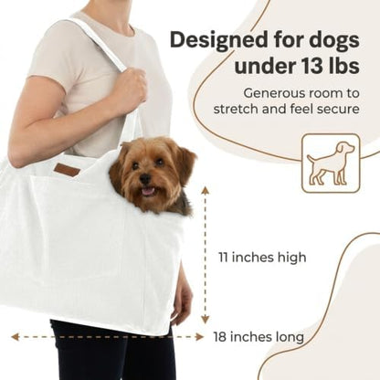 Everyday Cozy Carry Dog Tote for Small Dogs up to 13 lbs, White - Image 3
