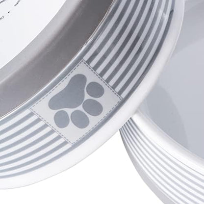Bone Dry Paw & Patch Ceramic Pet Collection, Medium Set, 6x2", Gray, 2 Piece - Image 2