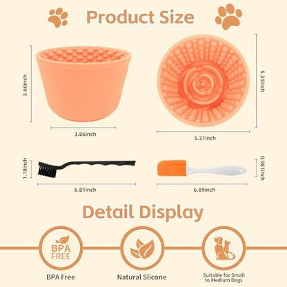 Dog Lick Bowl,Anxiety Relief Non-Slip Silicone Treat Bowl,Durable Anti-Choking Long-Lasting Enrichment Slow Feeder Licking Mat for Small Medium Large Breed,Freezable BPA Free Silicone Dishwasher Safe - Image 6