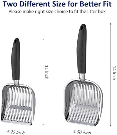 WePet Cat Litter Scoop, Aluminum Alloy Sifter, Kitty Metal Scooper, Deep Shovel, Long Handle, Poop Sifting, Kitten Pooper Lifter, Durable, Heavy Duty, for Litter Box - Image 4