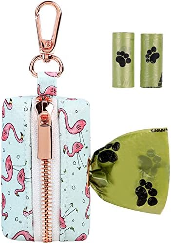 ARING PET Dog Waste Bag Dispenser, Cotton Doggy Poop Bags Holders Attach to Any Leashes, Portable Washable Plaid Pet Waste Pouch Dispenser with Metal Zipper by ARINGPET