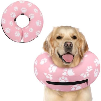 Supet Inflatable Dog Cone Collar Alternative After Surgery, Doggie Neck Donut Collar Recovery E Collar for Neuter, Soft Dog Cone for Small Medium Large Dogs by Supet