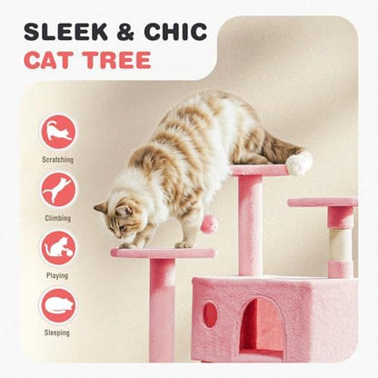 54 Inch Cat Tree Tower with Natural Sisal Scratching Post - Image 4