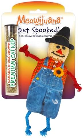 Meowijuana Fall Scarecrow Refillable Cat Toy | Plush Catnip Toy by Meowijuana