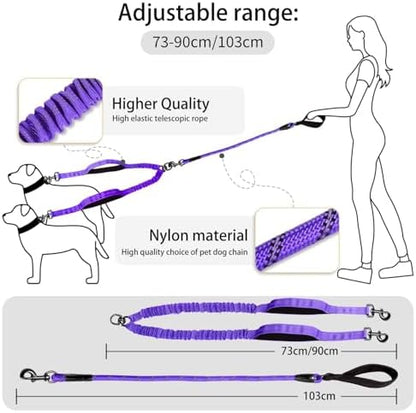 Double Dog Leash, 18~120 Lbs, No Tangle with Padded Handles, 360° Swivel - Image 5