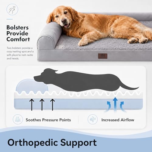 WESTERN HOME Orthopedic XL Dog Bed Extra Large Washable Dog Couch, 42in - Image 3