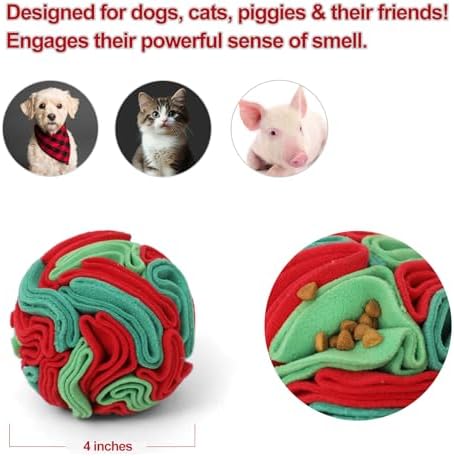 Ablechien Snuffle Ball for Dogs - Interactive Dogs Toys to Keep Them Busy, Dog Puzzle Toy, Christmas Dog Toys Gifts for Small, Medium Pet Daily Companionship, Training Reward Gift - Image 4